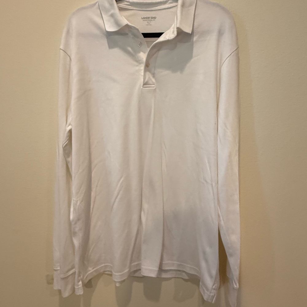 Lands' End Classic White Polo Shirt New without tags
